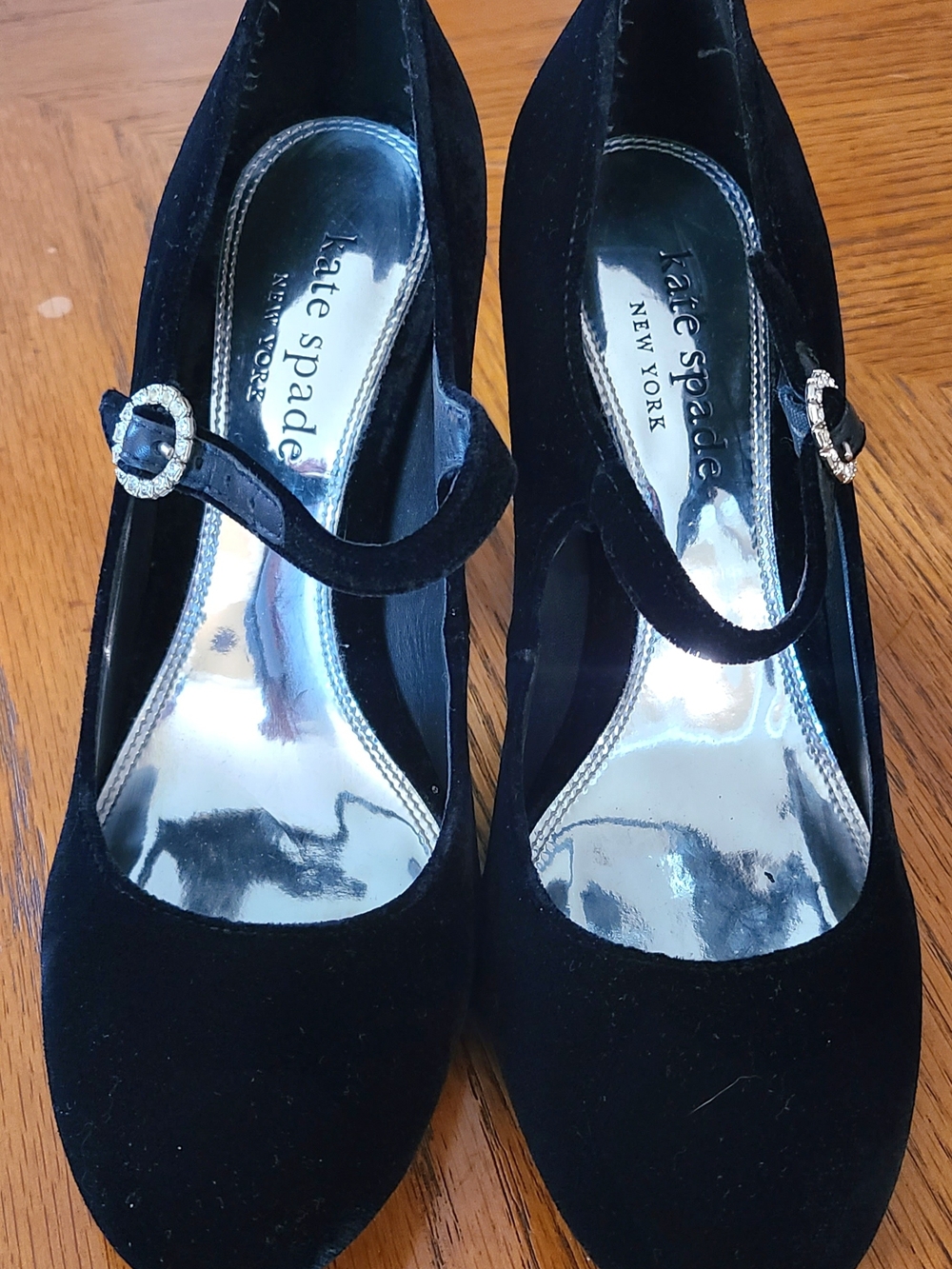 Kate Spade Black Velvet Mary Jane Pumps